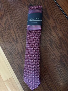 Nautica Red and Black and grayMicro-Pattern Tie